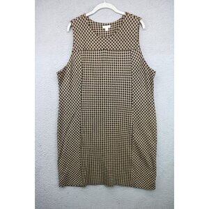 J. Jill Ponte Sleeveless Jumper Midi Dress-XL-Gingham Plaid-Business-Preppy